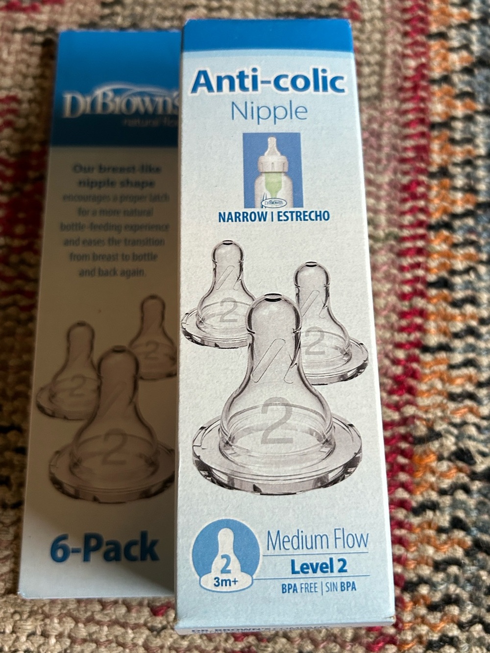 Dr. Brown's Anti-Colic Nipple - Medium Flow (Level 2) - Clear